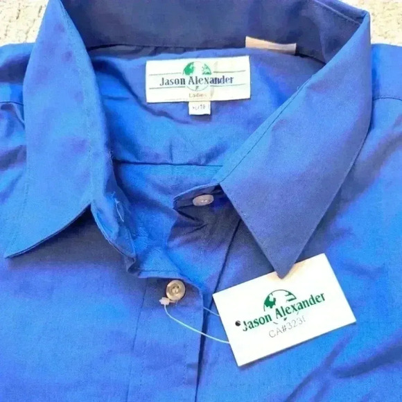 Jason Alexander Blue Button  Down Cotton Blend Shirt - XL NWT - Picture 3 of 7